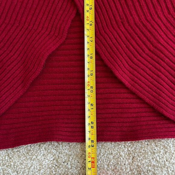 Vintage Talbots Cashmere Silk Ribbed Knit Y2K Cardigan Sweater Red M Holidays - Picture 14 of 15